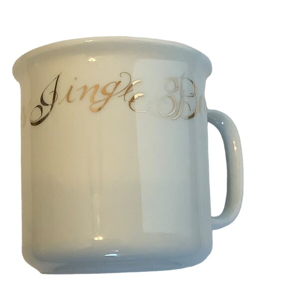 Rosanna Jingle Bells Gold Script Made In Italy Ceramic Mug 3.75" - Picture 2 of 4